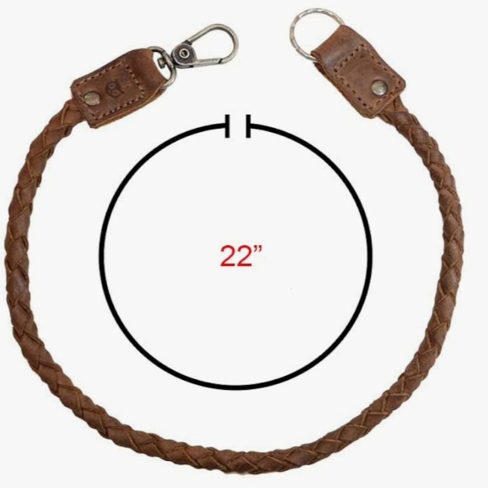 NWOT Hide & Drink Brown Handmade Leather Braided Keychain Strap/Laynard - Picture 5 of 6